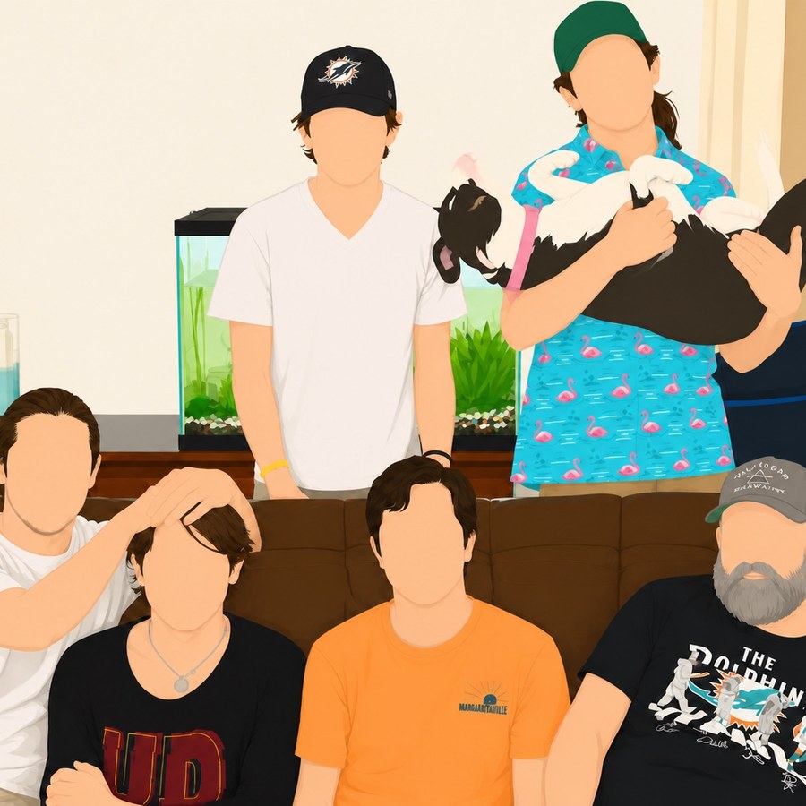 Illustrated family portrait