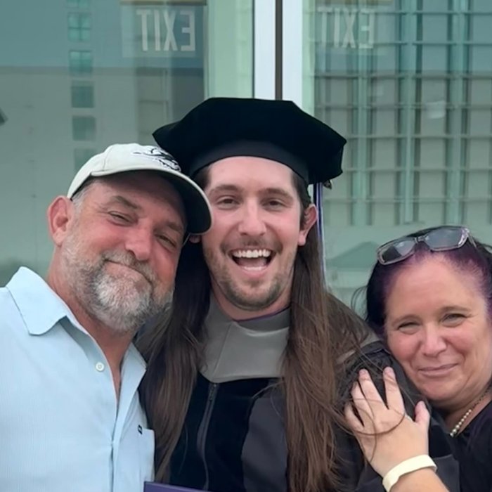 Brandon's graduation with the family